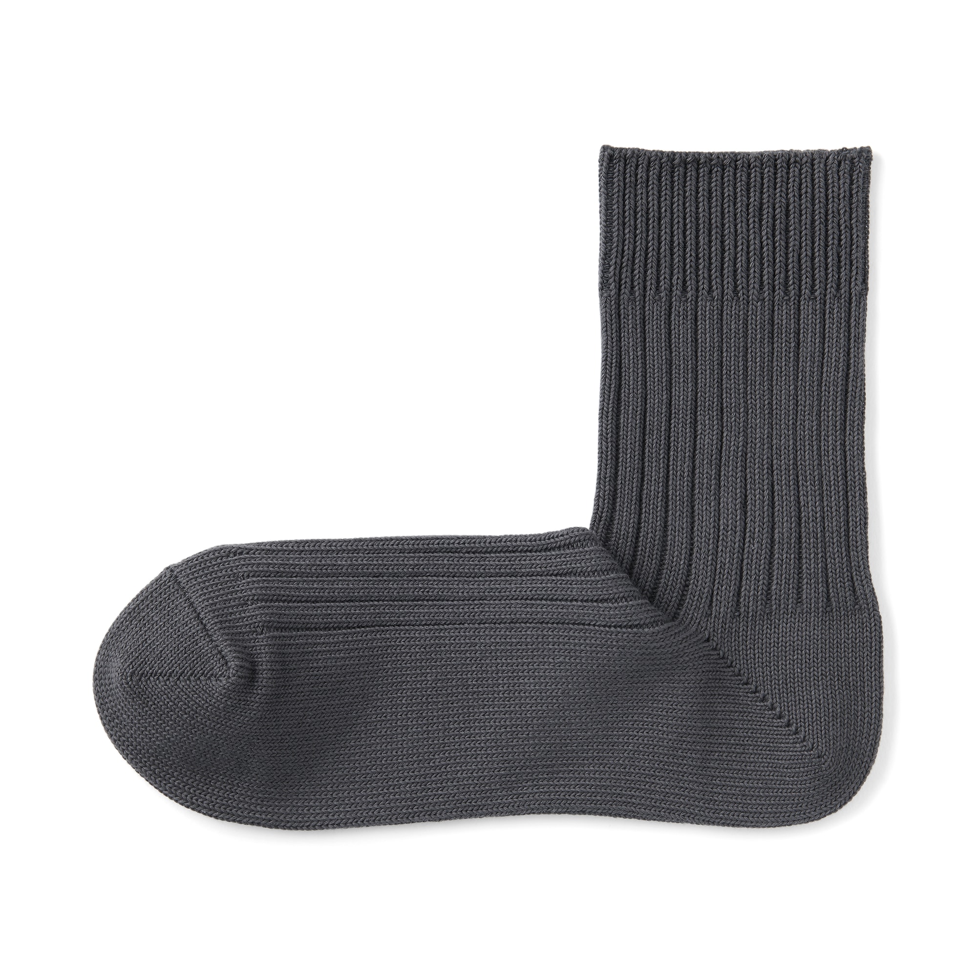 紳士 足なり直角 リブ編み 厚手ショート丈靴下 | 無印良品