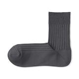 紳士　足なり直角　リブ編み　厚手ショート丈靴下