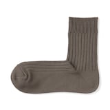 紳士　足なり直角　リブ編み　厚手ショート丈靴下