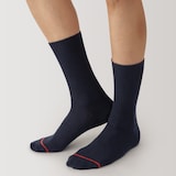 紳士　足なり直角　あったか綿　リブ編み靴下（ウール入り）