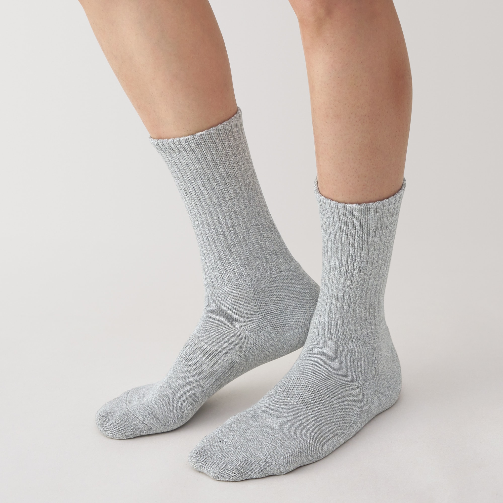 紳士　足なり直角　パイル編み　靴下（厚手・無地）※杢色