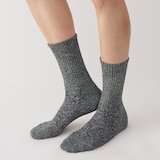 紳士　足なり直角　パイル編み　靴下（厚手・無地）※杢色