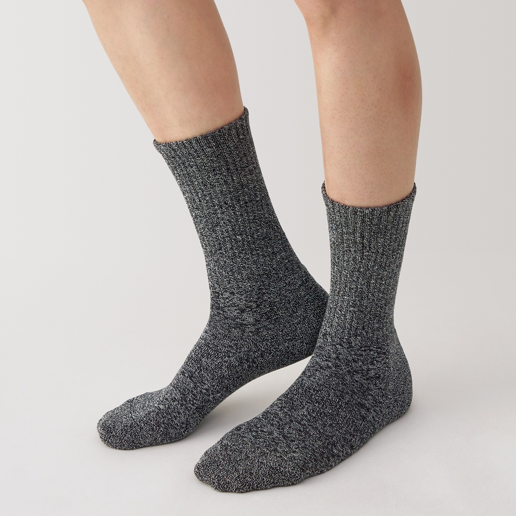 紳士　足なり直角　パイル編み　靴下（厚手・無地）※杢色