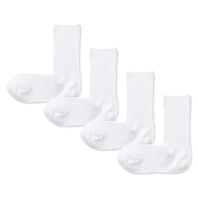 婦人　足なり直角　リブ編み靴下（４足組）