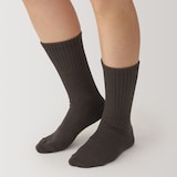 婦人　足なり直角　履き口やわらか　ざっくり編み靴下