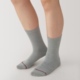 婦人　足なり直角　履き口やわらか　あったか綿　靴下（ウール入り・口ゴムなし）