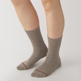 婦人　足なり直角　履き口やわらか　あったか綿　靴下（ウール入り・口ゴムなし）