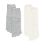 婦人　足なり直角　重ね履き　５本指靴下（２足組）