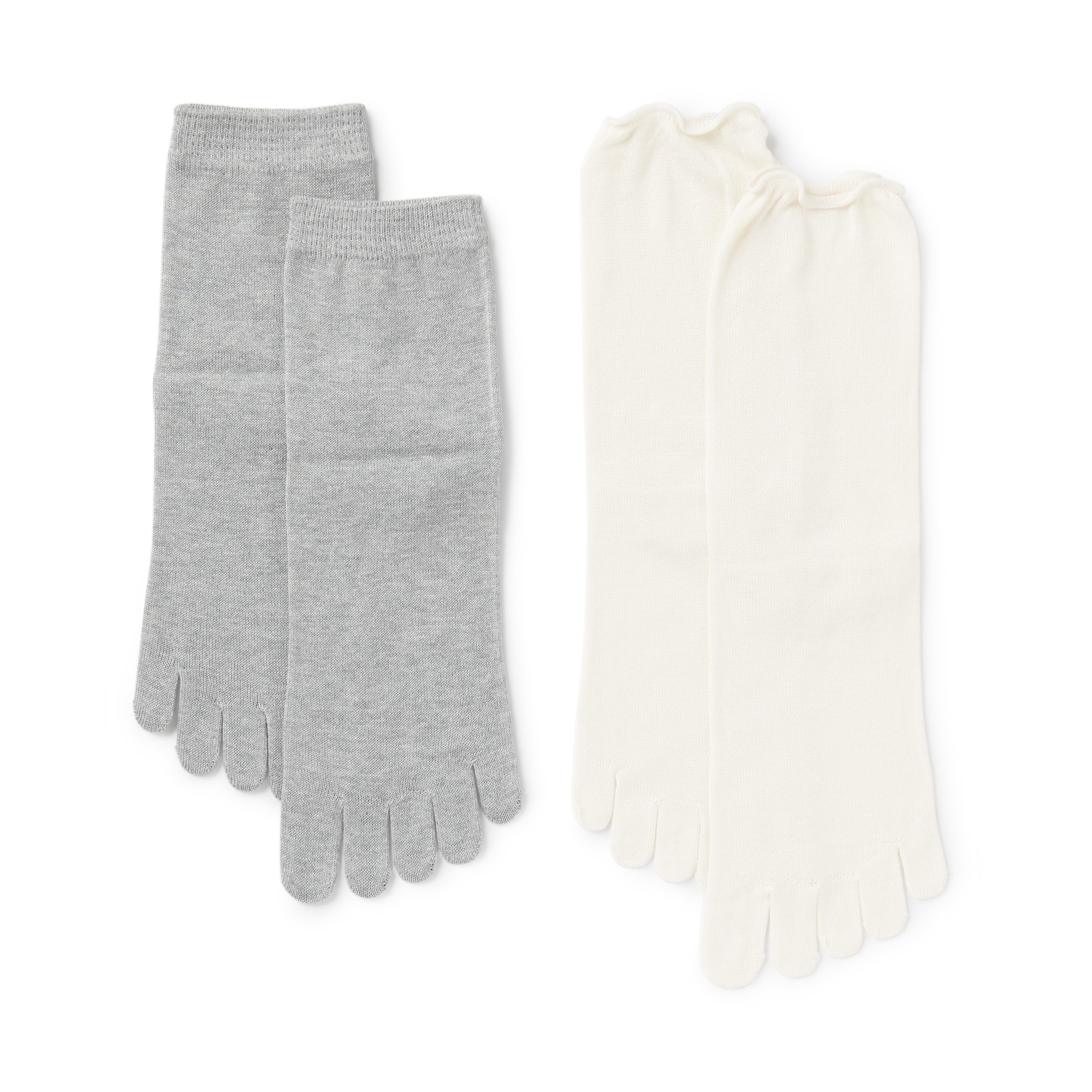 婦人　足なり直角　重ね履き　５本指靴下（２足組）