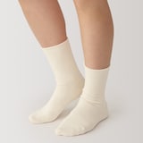 婦人　足なり直角　内側シルク使い　ルームソックス