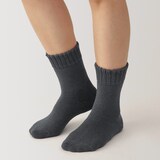 婦人　足なり直角　パイル編み　厚手ルームソックス