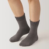 婦人　足なり直角　パイル編み　厚手ルームソックス