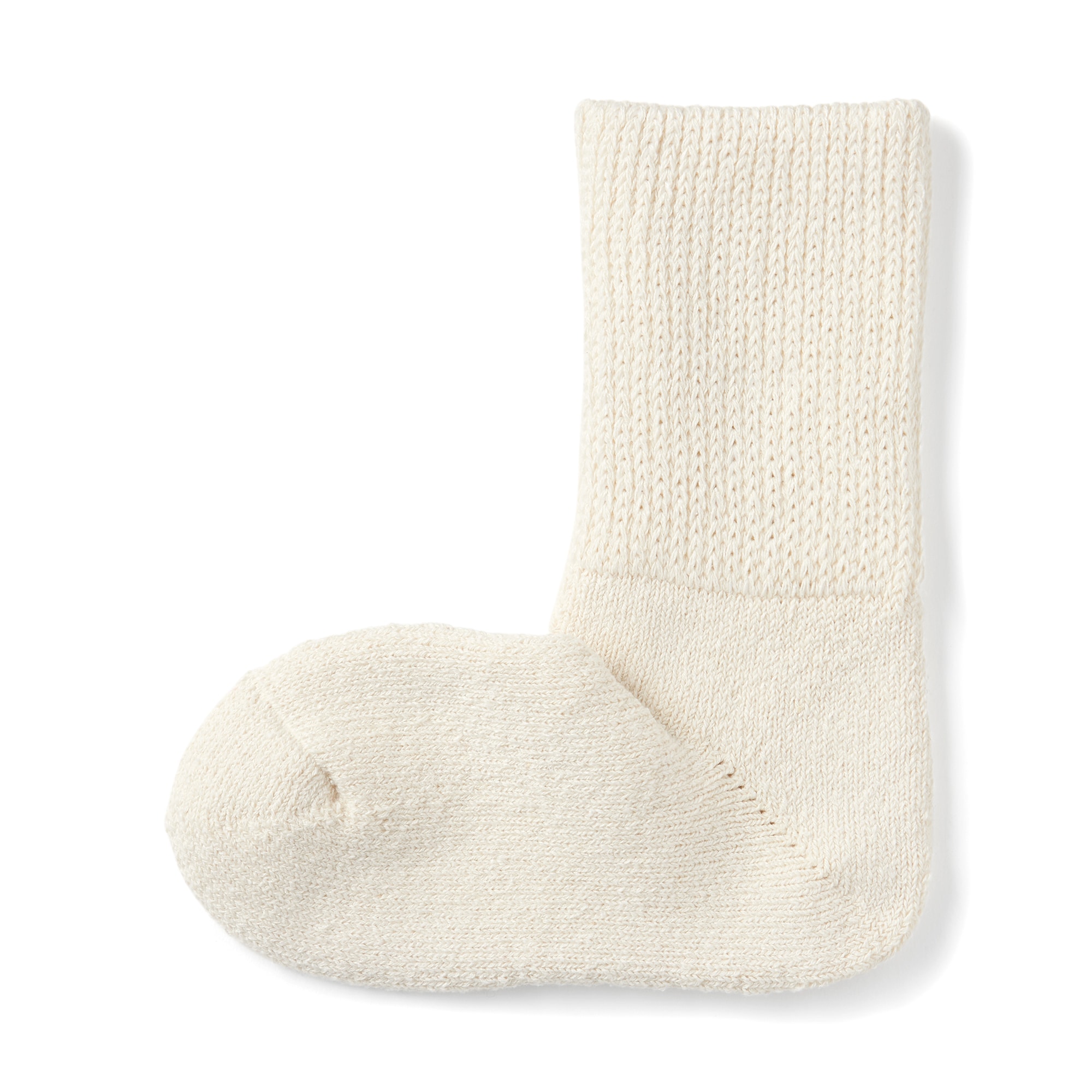 足なり直角　シルク混　パイル編み　ルームソックス