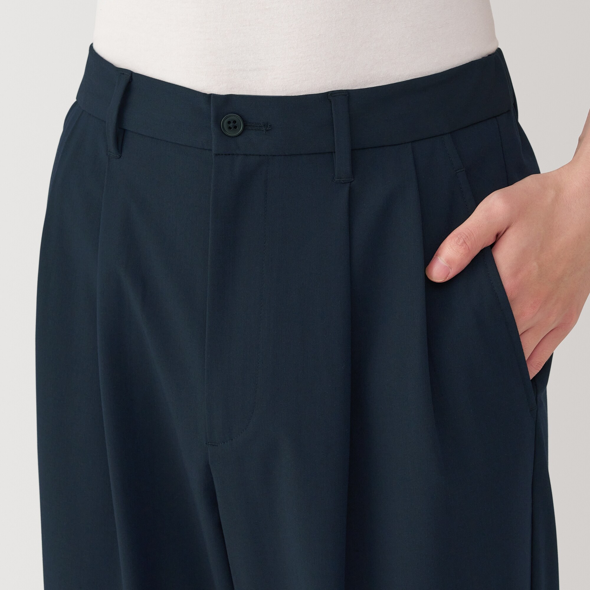 紳士 シワになりにくいイージータックワイドパンツ | 無印良品