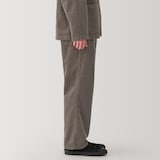 紳士　木の実から作ったカポック混コーデュロイワイドパンツ