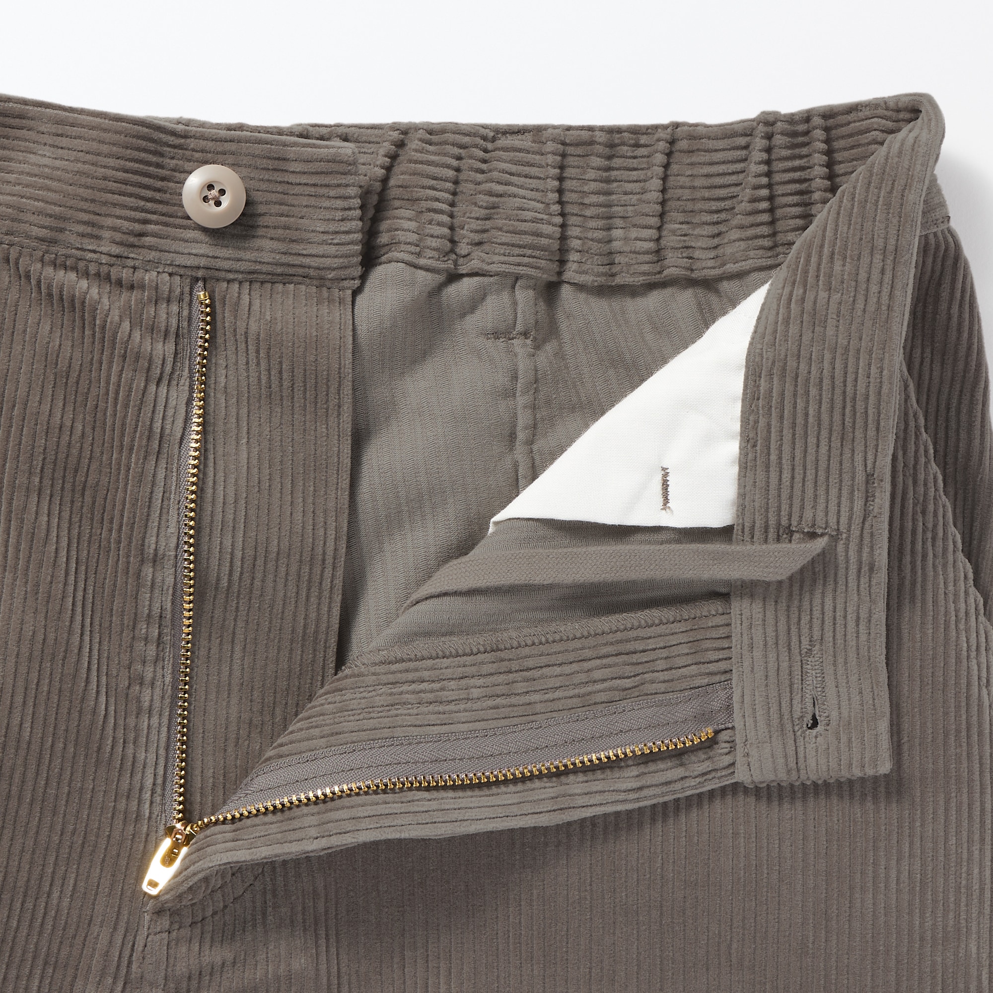 紳士　木の実から作ったカポック混コーデュロイワイドパンツ