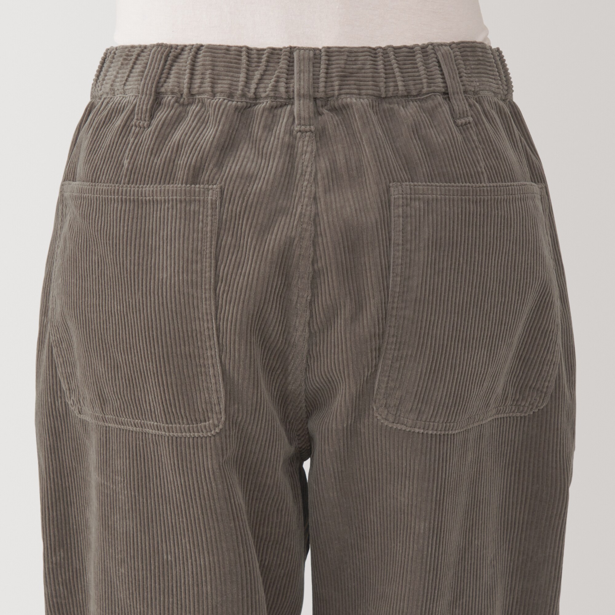 紳士　木の実から作ったカポック混コーデュロイワイドパンツ