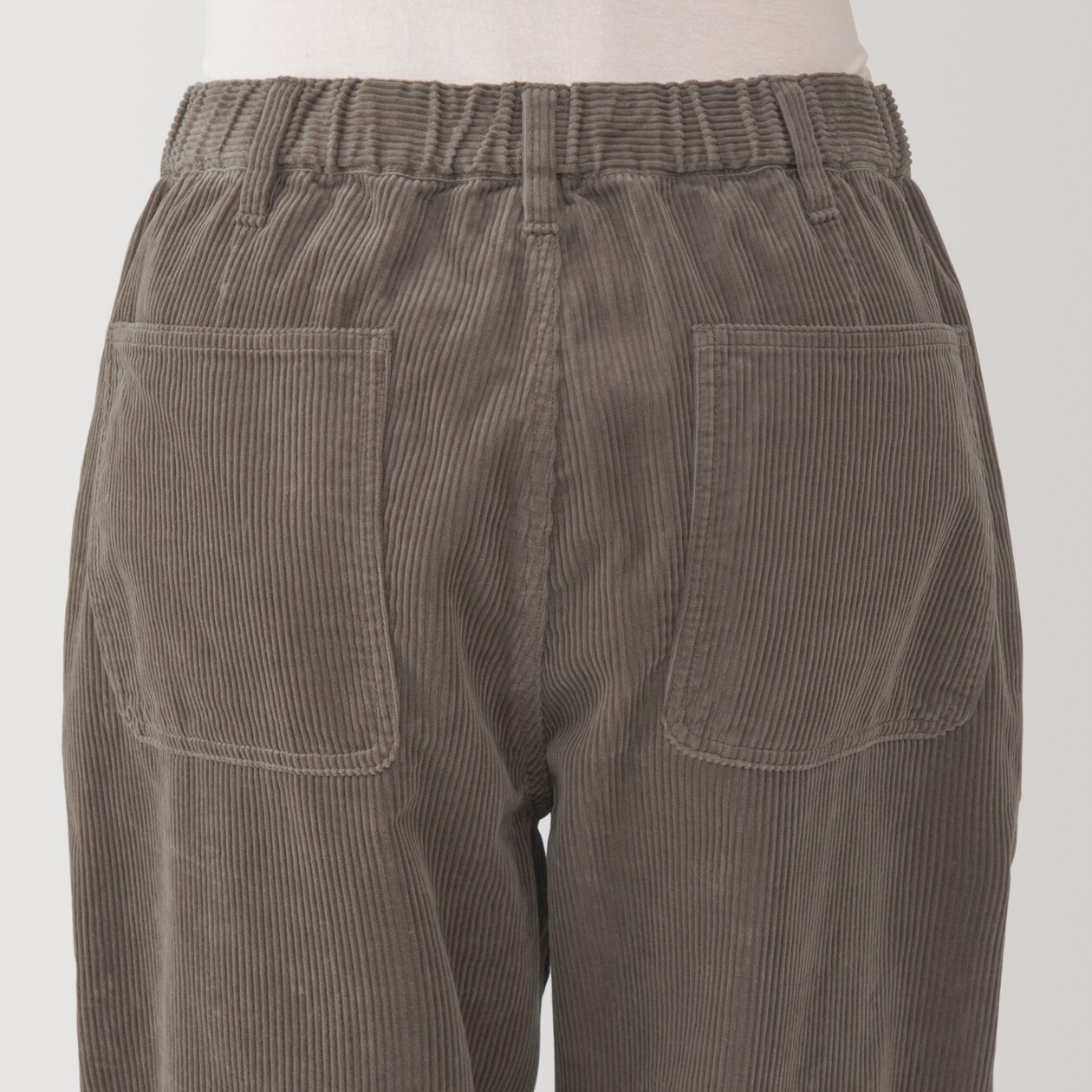 紳士　木の実から作ったカポック混コーデュロイワイドパンツ