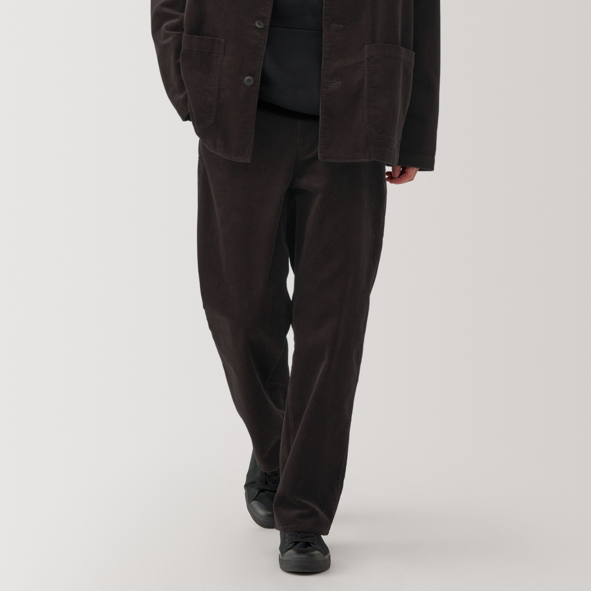 紳士　木の実から作ったカポック混コーデュロイワイドパンツ