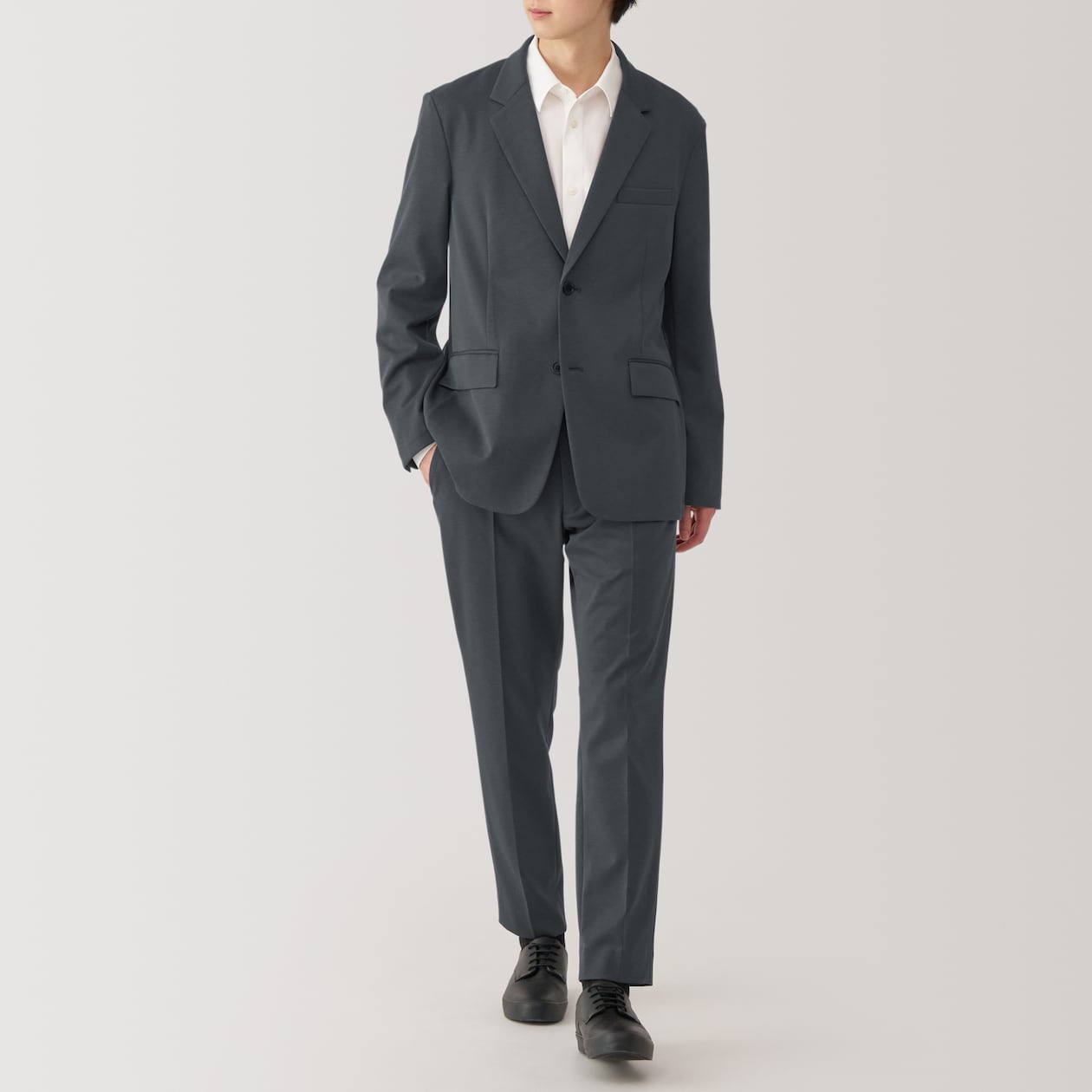 紳士　ストレッチジャージーノータックパンツ【セットアップ】