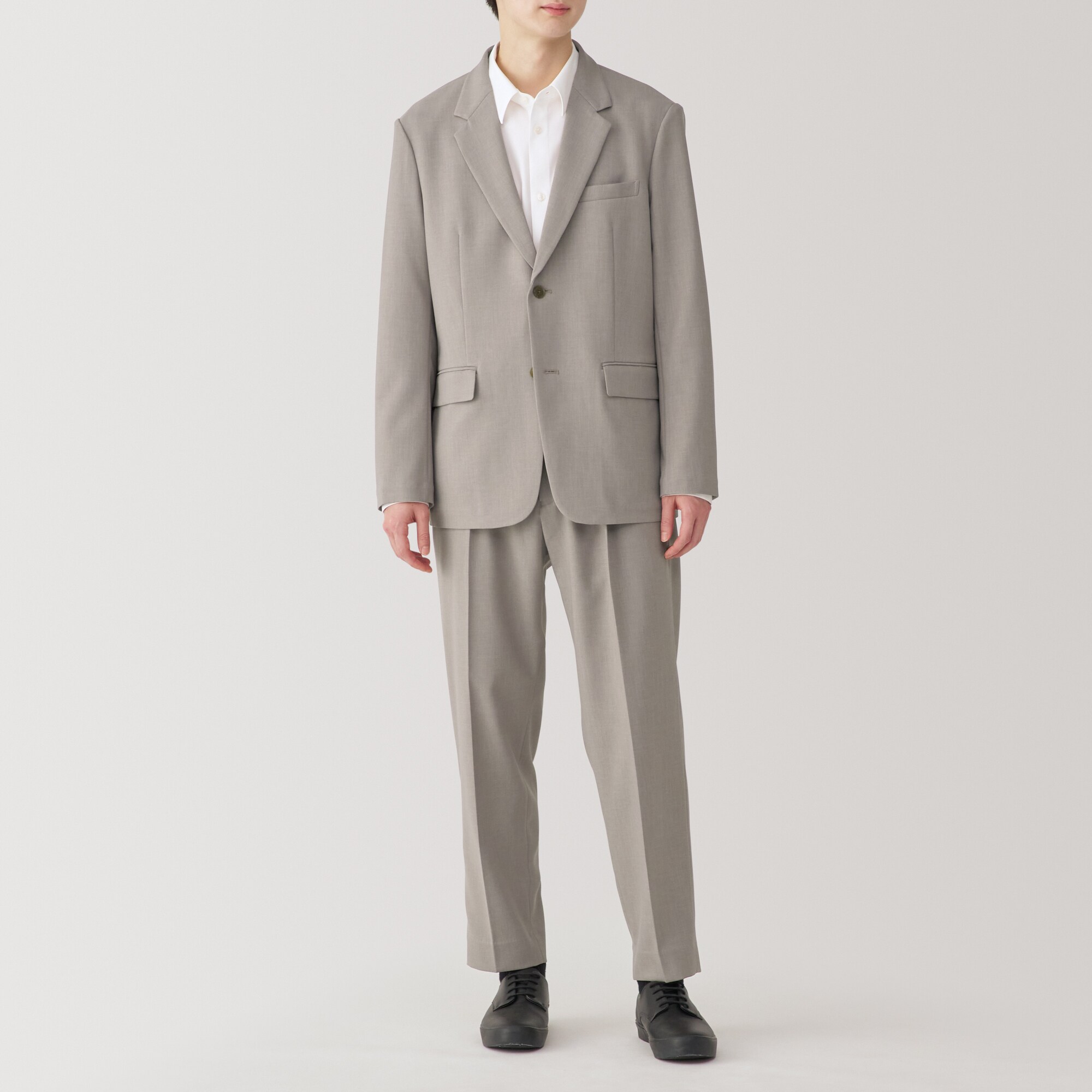 紳士 シワになりにくいストレッチワンタックパンツ