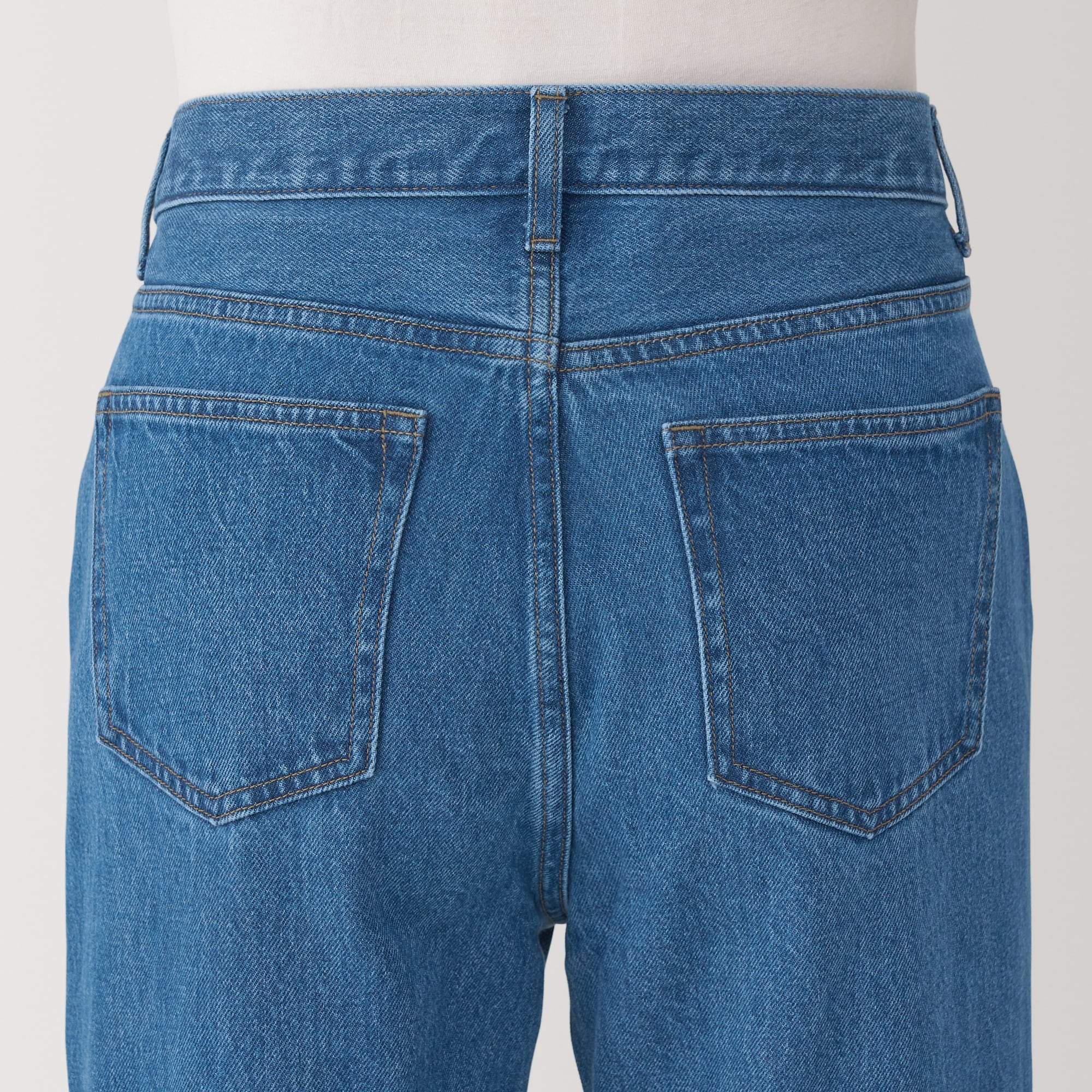 紳士 木の実から作ったカポック混デニムストレートパンツ インディゴ