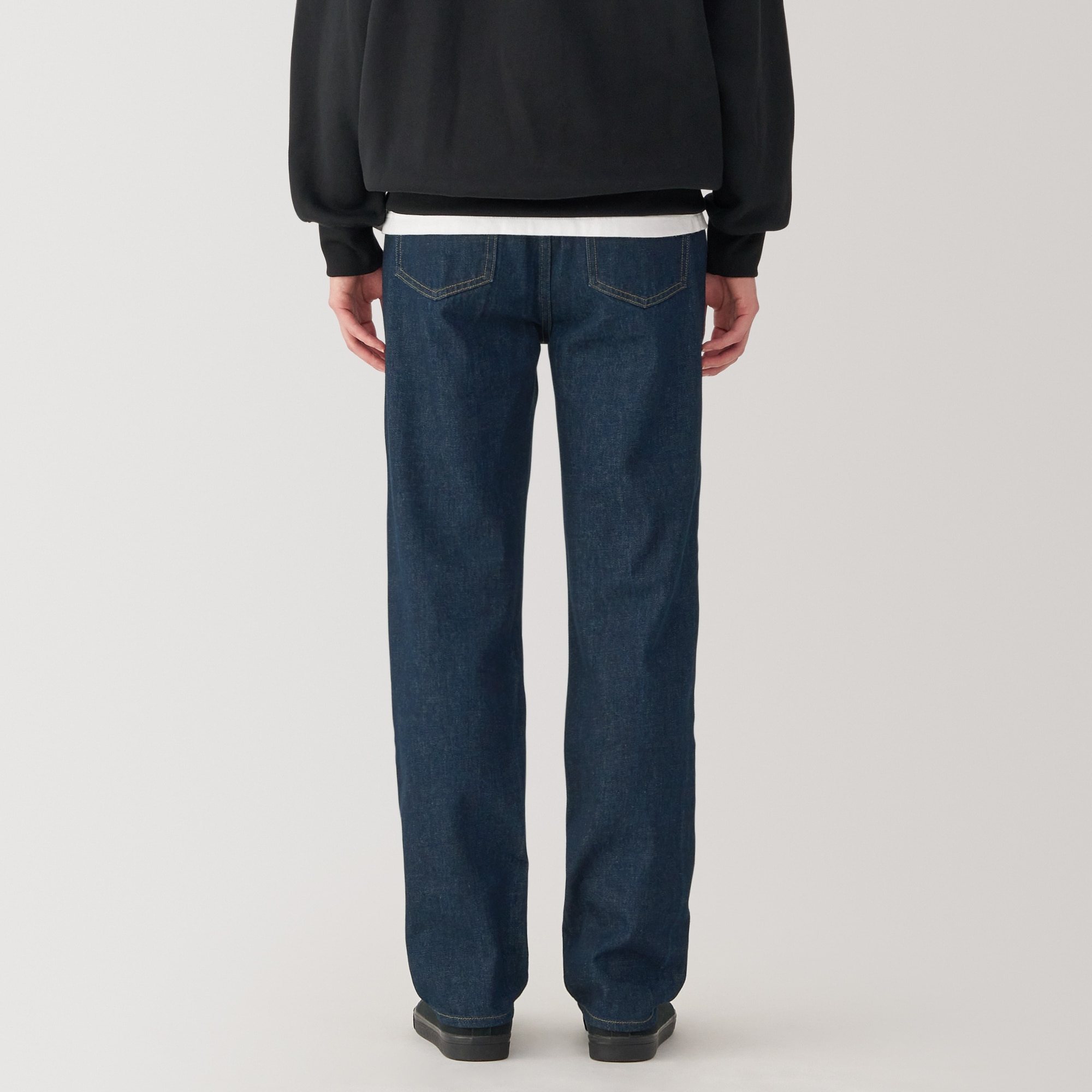 紳士 木の実から作ったカポック混デニムストレートパンツ インディゴ