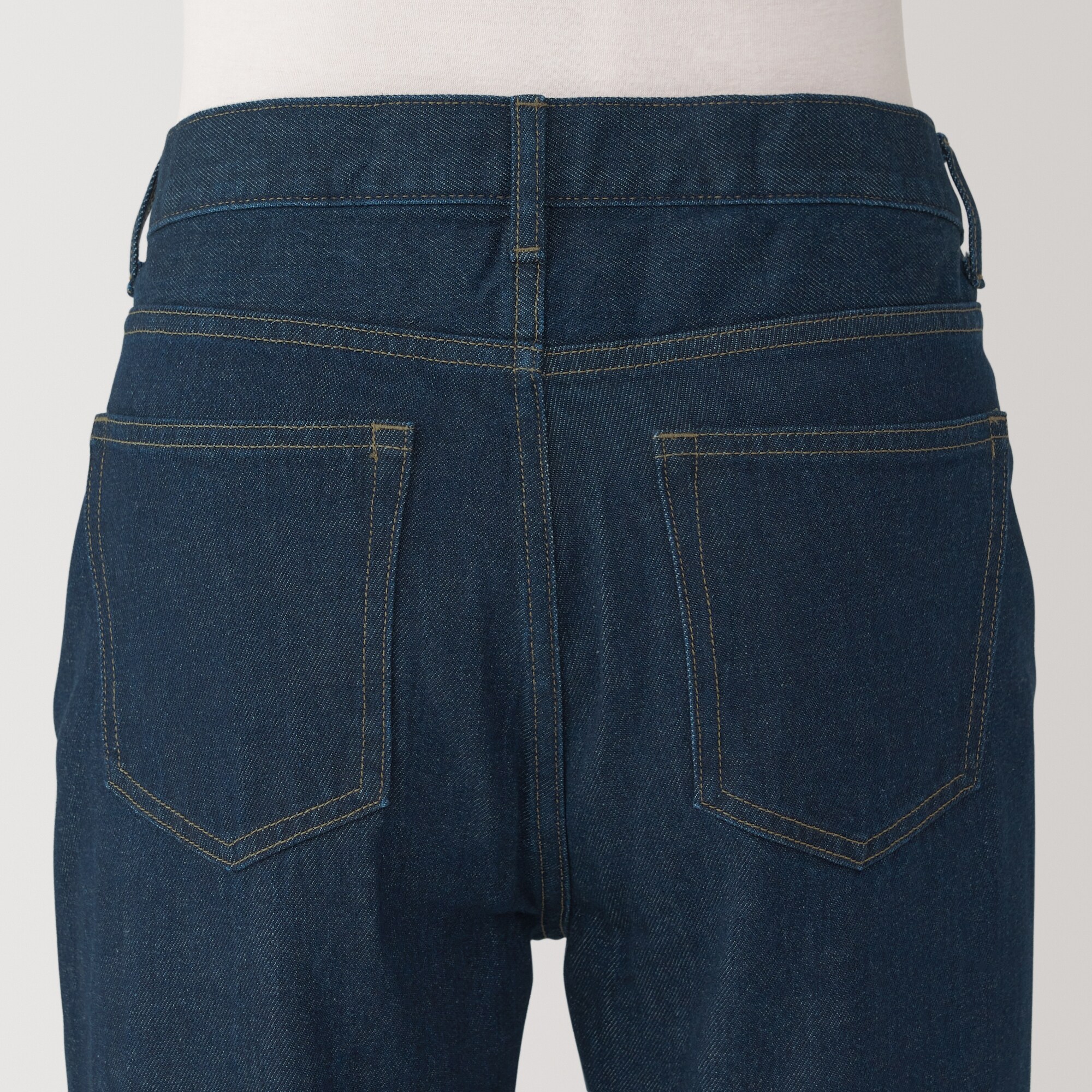 紳士　木の実から作ったカポック混デニムストレートパンツ　インディゴ