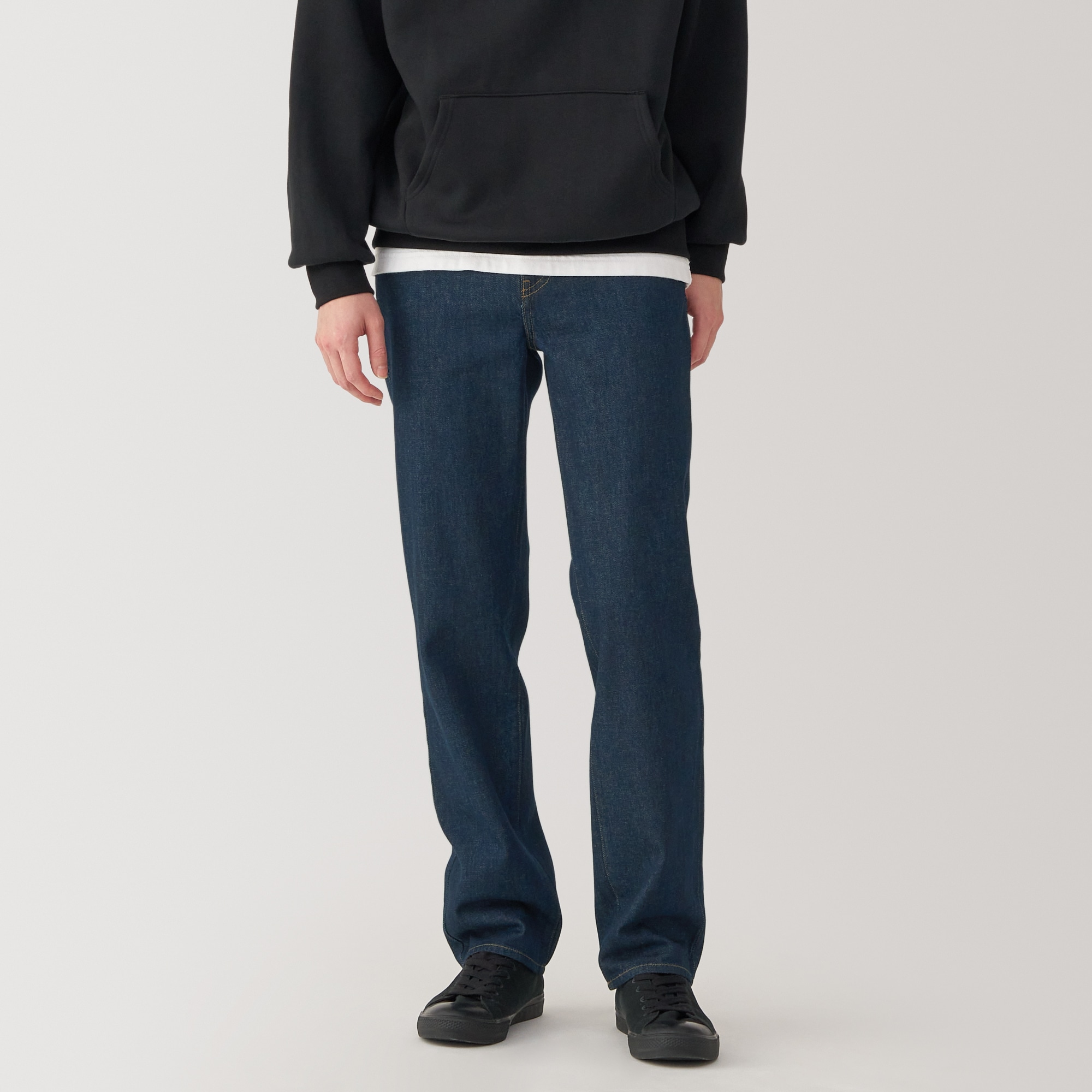 紳士　木の実から作ったカポック混デニムストレートパンツ　インディゴ