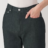 紳士　木の実から作ったカポック混デニムストレートパンツ　黒