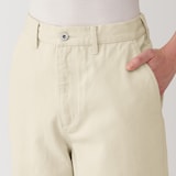 紳士　木の実から作ったカポック混キャンバスワイドパンツ