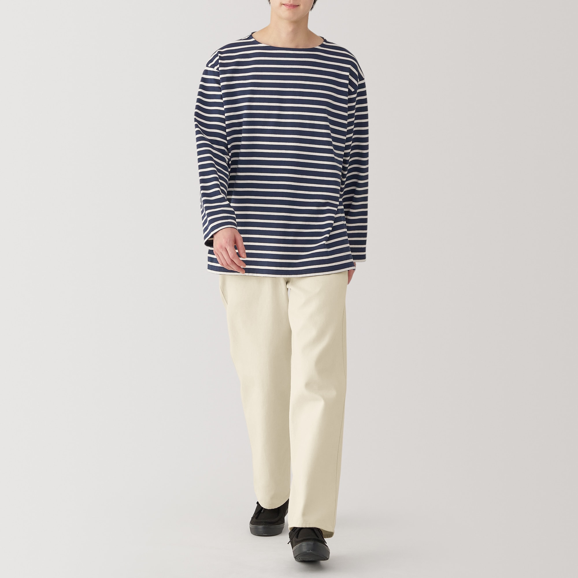 紳士　木の実から作ったカポック混キャンバスワイドパンツ