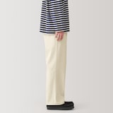 紳士　木の実から作ったカポック混キャンバスワイドパンツ