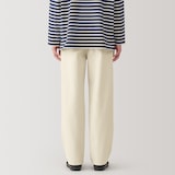 紳士　木の実から作ったカポック混キャンバスワイドパンツ