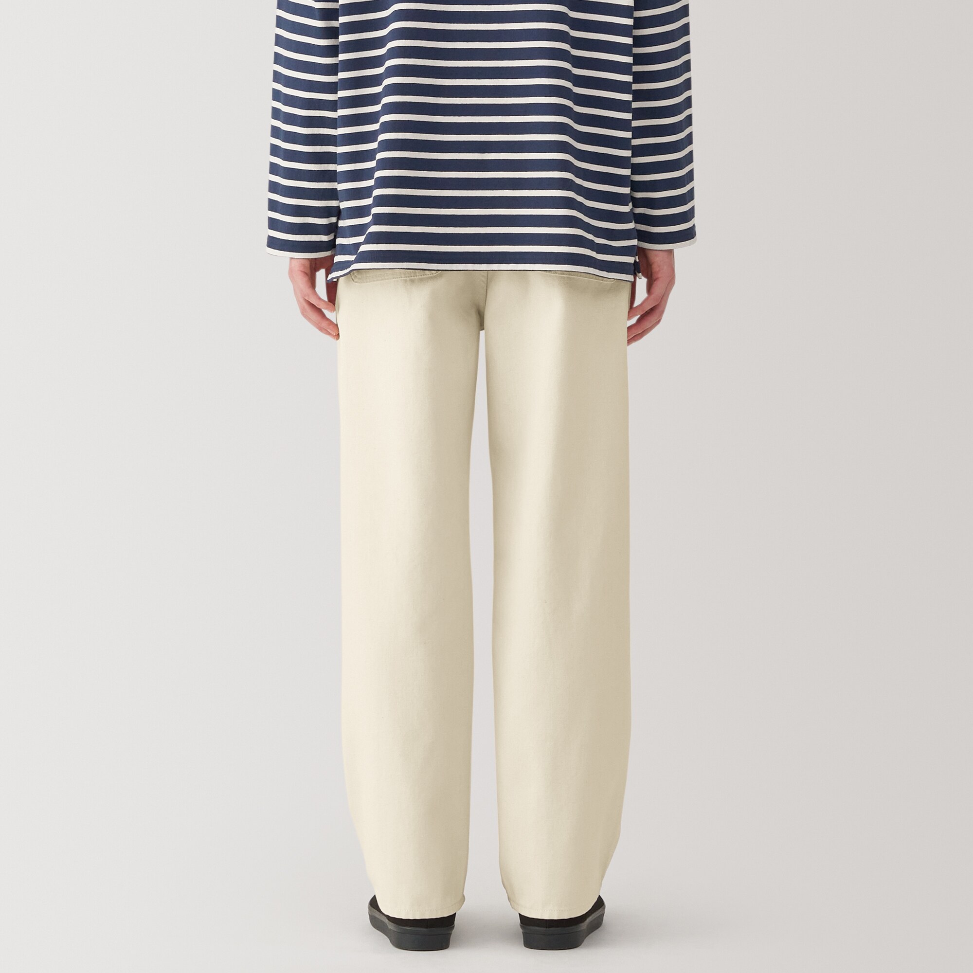 紳士　木の実から作ったカポック混キャンバスワイドパンツ