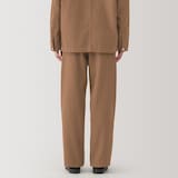 紳士　木の実から作ったカポック混キャンバスワイドパンツ