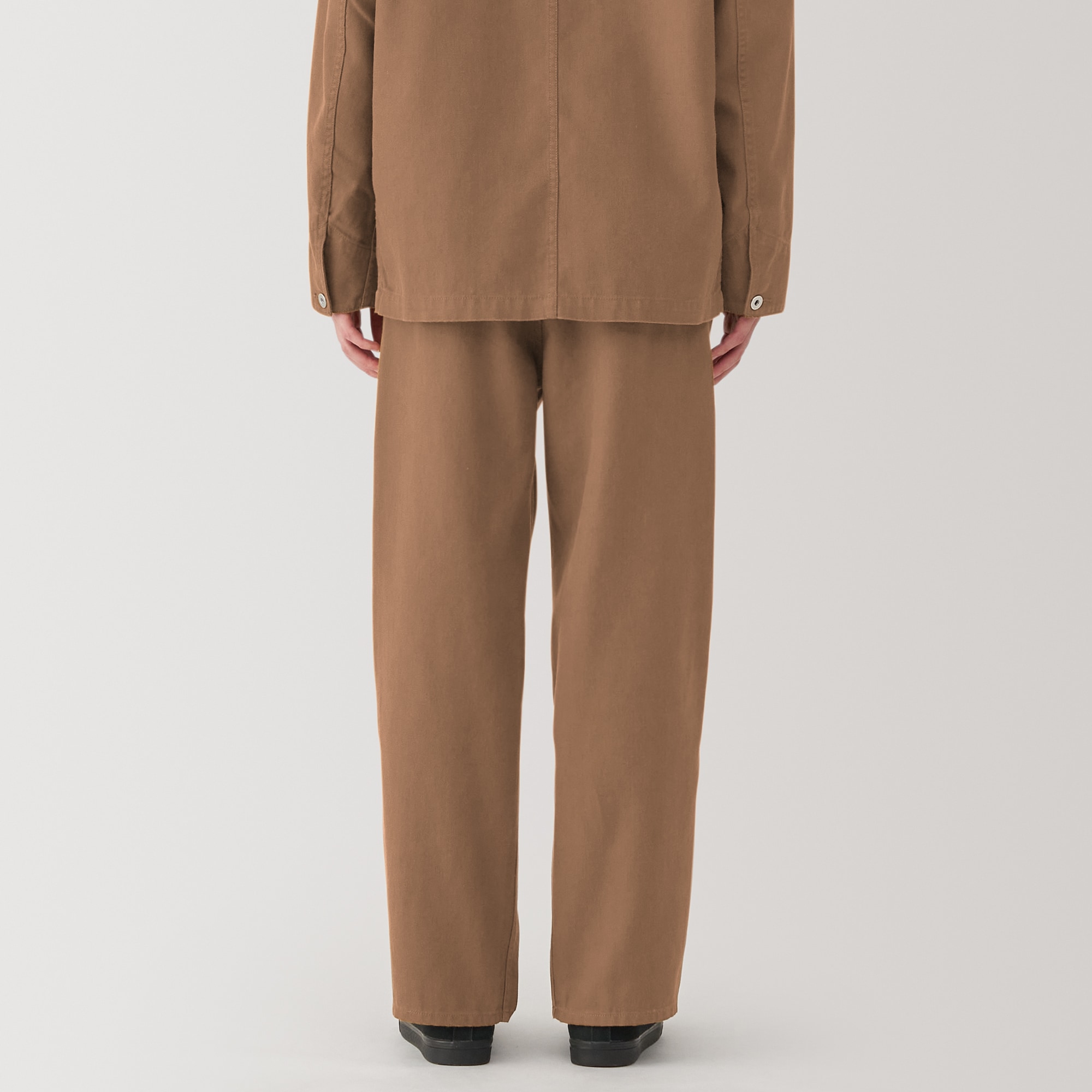 紳士　木の実から作ったカポック混キャンバスワイドパンツ