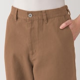 紳士　木の実から作ったカポック混キャンバスワイドパンツ