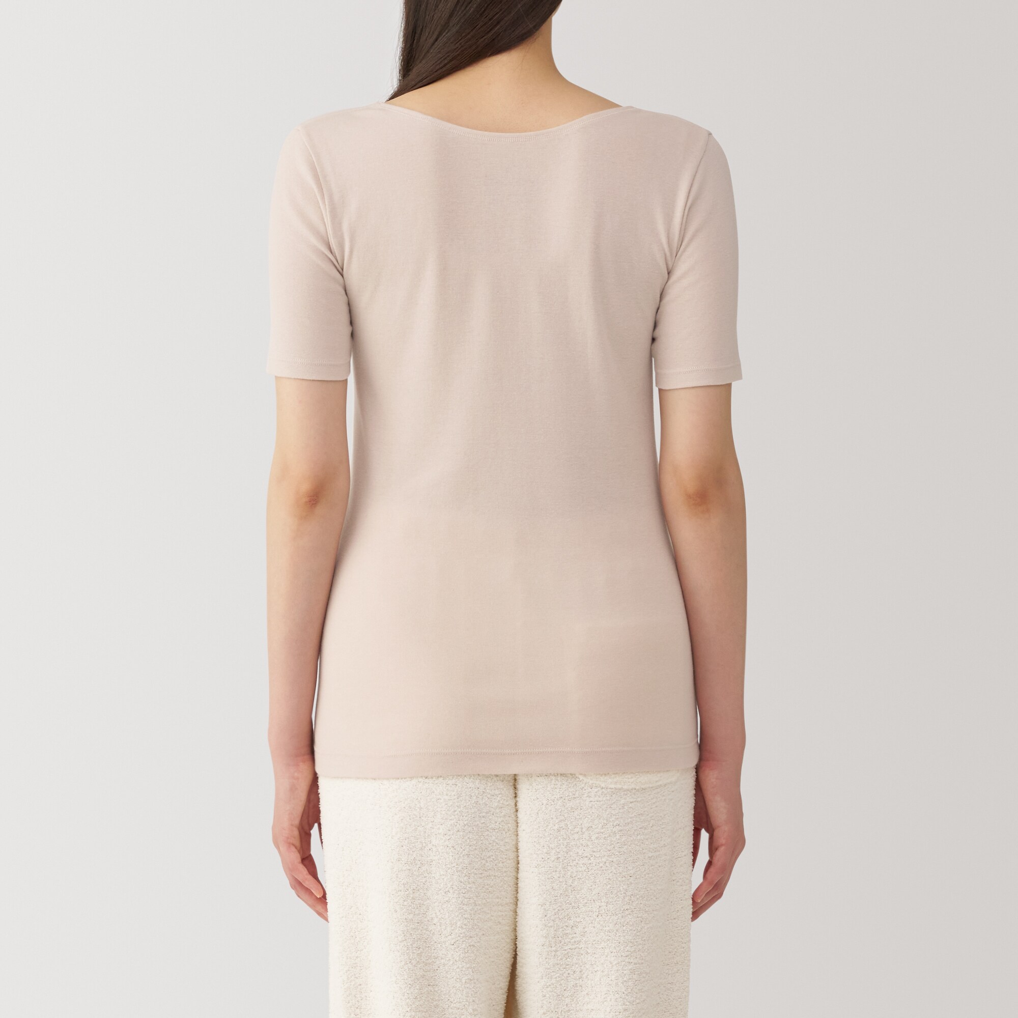 婦人　あったか綿　半袖Ｔシャツ