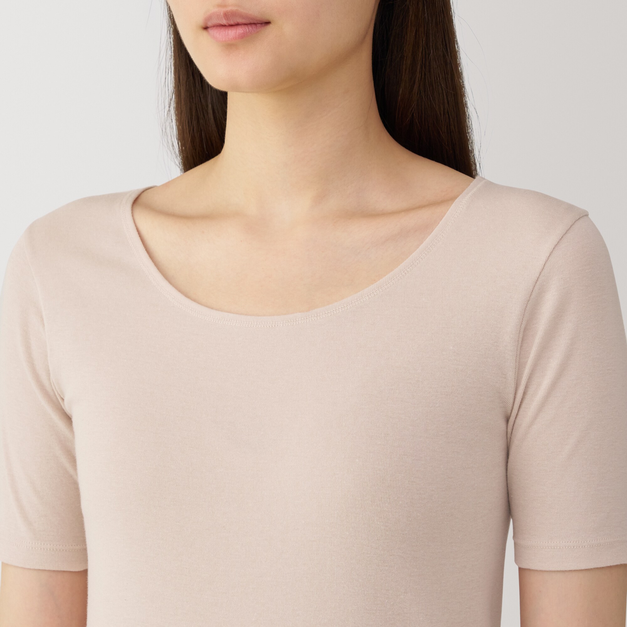 婦人　あったか綿　半袖Ｔシャツ