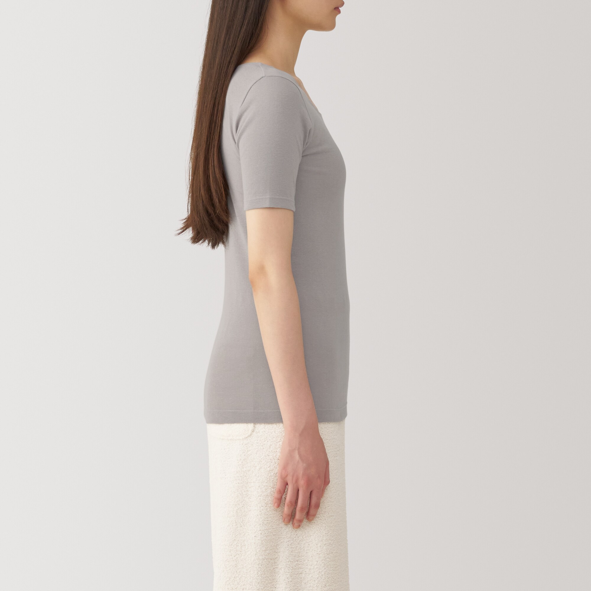 婦人　あったか綿　半袖Ｔシャツ