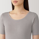 婦人　あったか綿　半袖Ｔシャツ