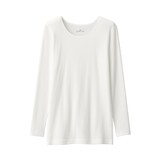 婦人　あったか綿　クルーネック長袖Ｔシャツ