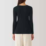 婦人　あったか綿　クルーネック長袖Ｔシャツ