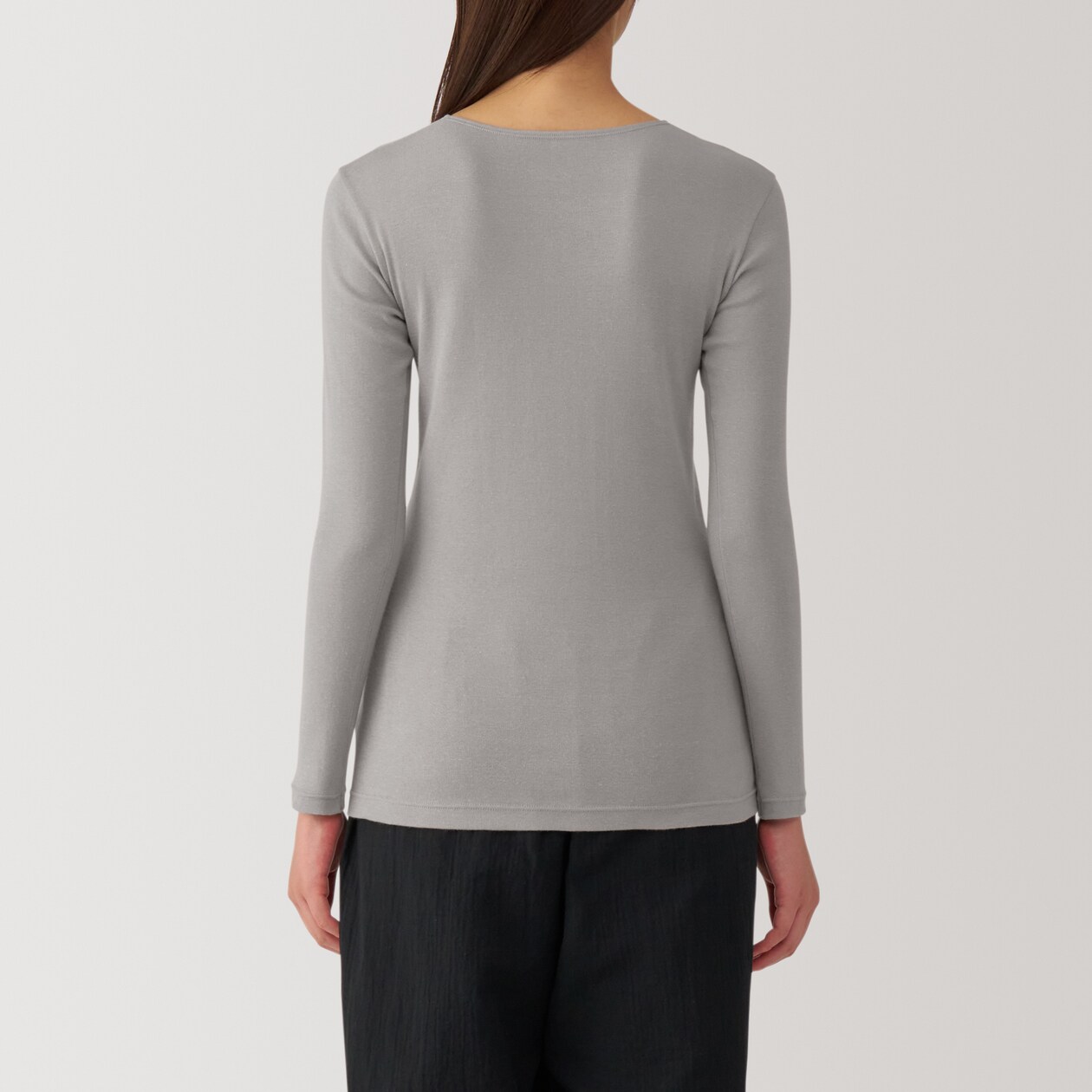 婦人　あったか綿　クルーネック長袖Ｔシャツ