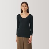 婦人　あったか綿　Ｕネック八分袖Ｔシャツ