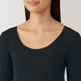 婦人　あったか綿　Ｕネック八分袖Ｔシャツ