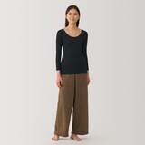 婦人　あったか綿　Ｕネック八分袖Ｔシャツ