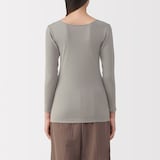 婦人　あったか綿　Ｕネック八分袖Ｔシャツ