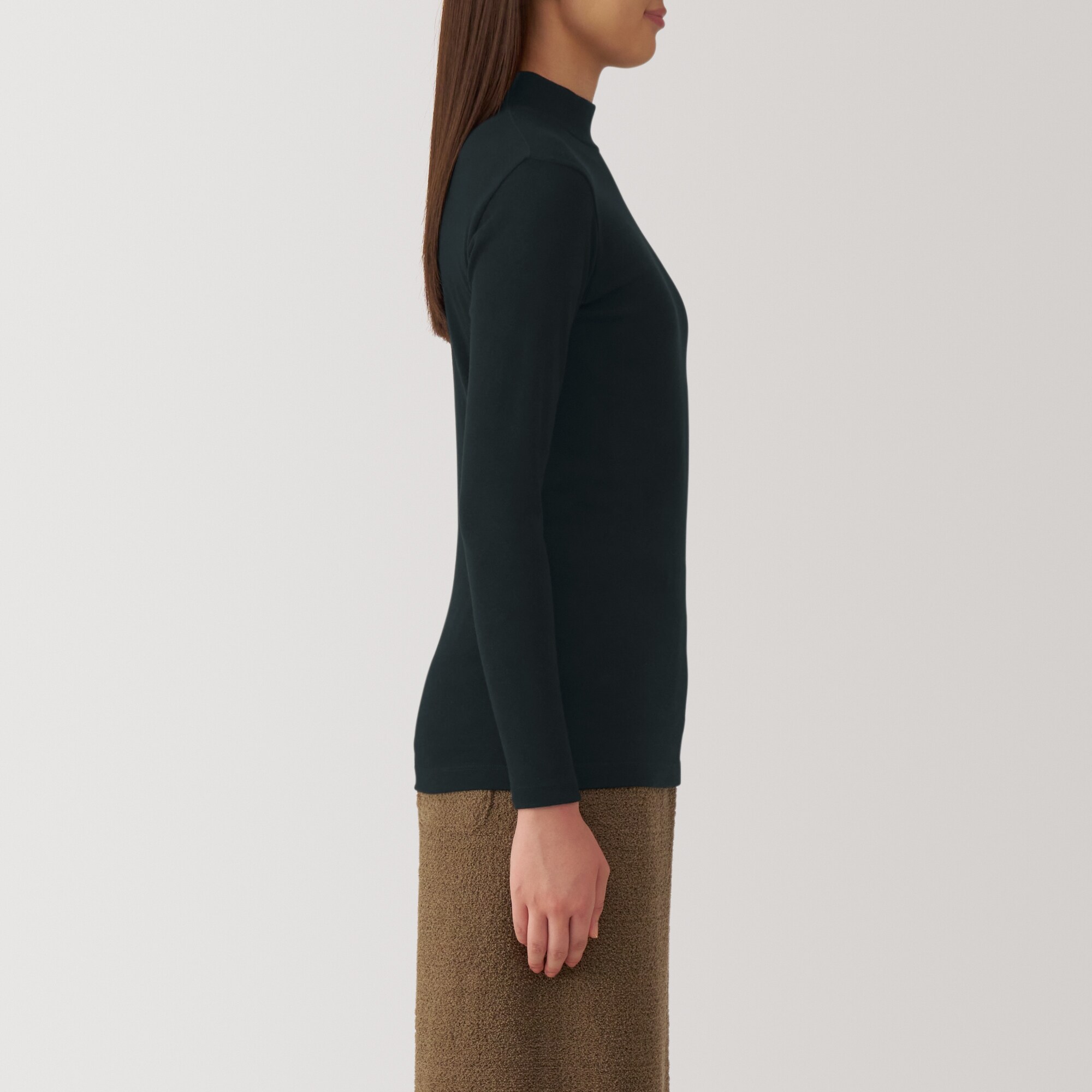 婦人　あったか綿　ハイネックＴシャツ